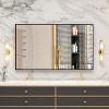 FAMYYT 48 in. W x 30 in. H Rectangular Beveled Metal Framed Wall Bathroom Vanity Mirror in Black - 2 of 4
