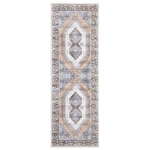 Washable Vintage Living Room Rugs, Soft Non Slip Accent Bedroom Carpet, Large Low Pile Floor Cover for Dining Room - 1 of 4