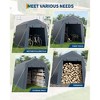 6x6 FT Portable Outdoor Storage Shed with 2 Roll-Up Zipper Doors & Vents, 240G Heavy-Duty Shelter Waterproof PE Tarp - 3 of 4
