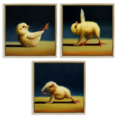 Stupell Industries Yoga Chick Trio Funny Farm Animals, 25" x 25"