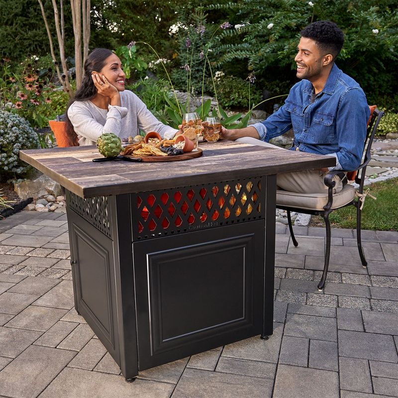 Endless Summer Piper 38 Inch Square UV Printed LP DualHeat Gas Fire Pit Table and Patio Heater Combination with Total of 41,000 BTUs, 2 of 7