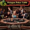 8-Player Octagon Poker Table – Foldable Brown Casino Table with Cup Holders for Texas Holdem & Blackjack (Professional Home Game Equipment) - 2 of 4