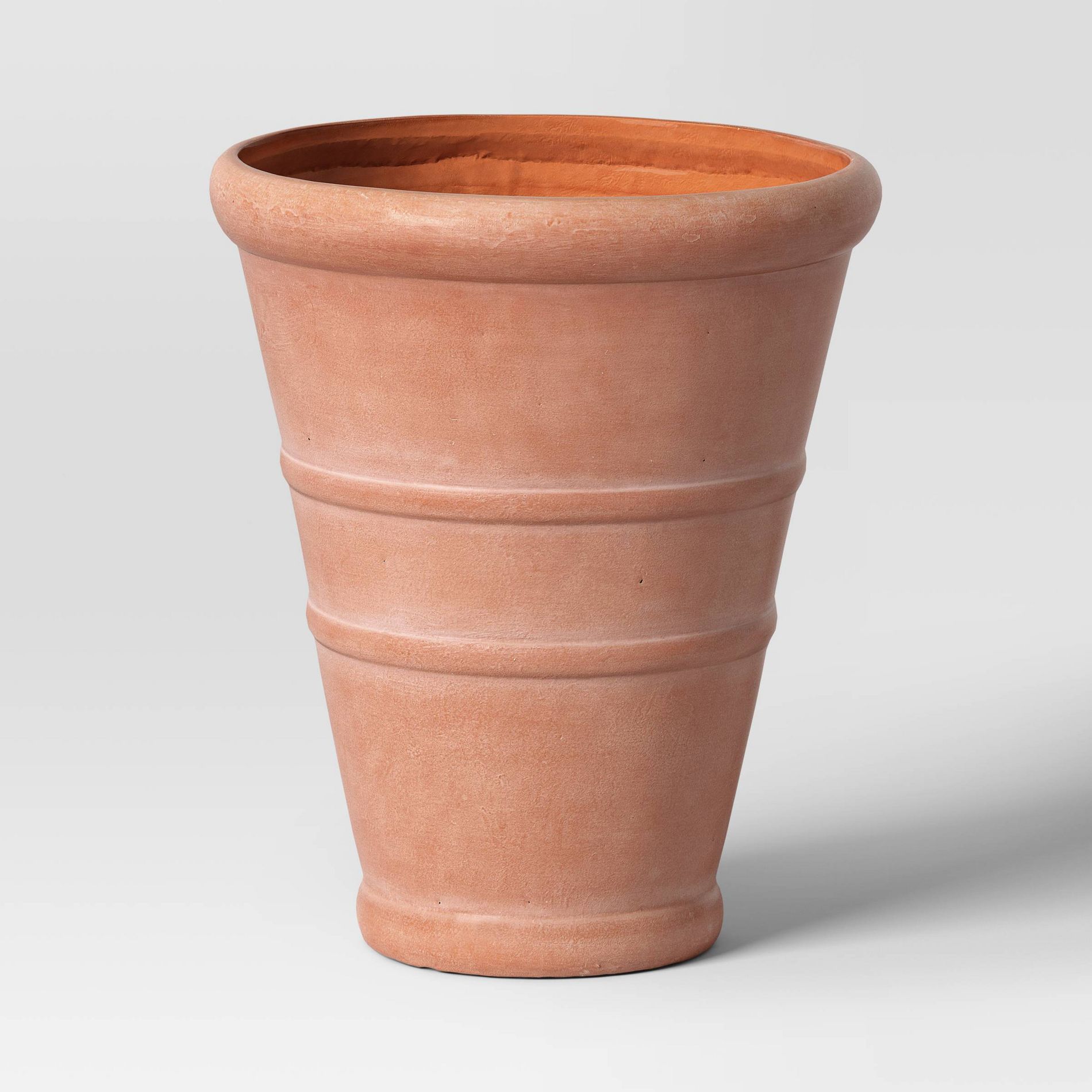 Classic Ribbed Composite Indoor Outdoor Planter Pot Terracotta Pink - Threshold™