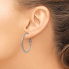 Chisel Stainless Steel Polished and Textured 2mm Omega Back Hoop Earrings - 3 of 4