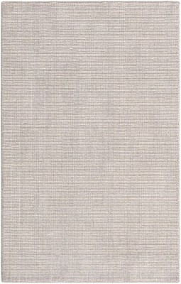 Hand-Knotted Gray Wool Rectangular Area Rug