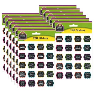 Teacher Created Resources® Chalkboard Brights Stickers, 120 Per Pack, 12 Packs - 1 of 3