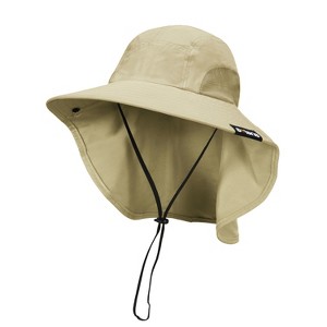 Tirrinia Women’s Neck Flap Bucket Hat with Wide Brim - Lightweight Breathable UPF 50+ Sun Hats, Perfect for Hiking Safari Fishing Garden Party, Solid - 1 of 4