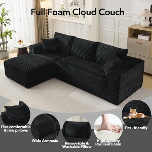 108'' Modular Sectional Sofa,Comfy Cloud Couch with L Shaped Chaise,Modern Deep Seat Boneless Couch for Living Room,3 Seater,No Assembly Required - 1 of 4
