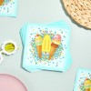 Blue Panda 150 Pack Turquoise Ice Cream Confetti Disposable Cocktail Paper Napkins Party Supplies - 2 of 4
