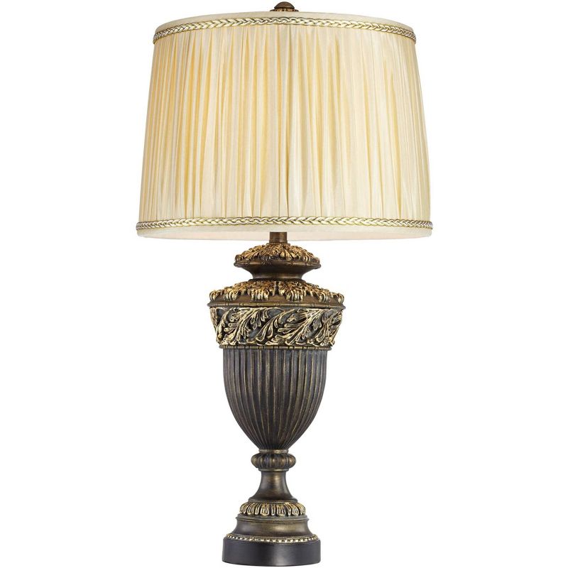 Barnes and Ivy Florencio Traditional Table Lamp 31" Tall Spanish Bronze Urn Loose Pleated Drum Shade for Bedroom Living Room Bedside Nightstand Office, 3 of 7