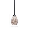 Toltec Lighting Zilo 1 - Light Pendant in  Matte Black with 5" Natural Fusion Shade - 2 of 2