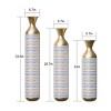 FURNIinspire Decorative Vases 24/28.7/33.5 Inch Living Room Large Metal Glazed Vase 3pcs Vintage Flower Vase Home Decor, Gold, 5.7"*5.7"*33.5" - 3 of 4