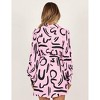 Women's Collar V Neck Button Down Long Sleeve Mini Shirt Dress with Belt - 2 of 3