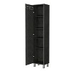 Vynxaria Lawen Tall Storage Cabinet with Single Door and 3 Broom Hangers - 3 of 4