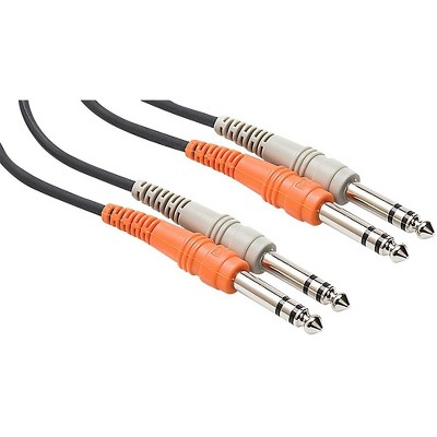  Hosa CSS203 Balanced Dual 1/4" TRS Male to Balanced Dual 1/4" TRS Male Patch Cable 3 m 