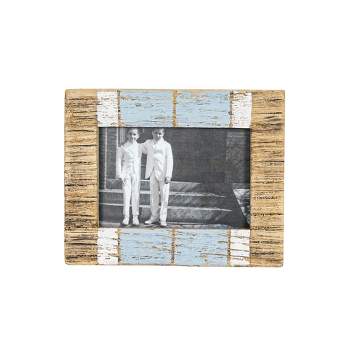 4x6 Inch Washed Driftwood Picture Frame Blue Wood, MDF & Glass by Foreside Home & Garden