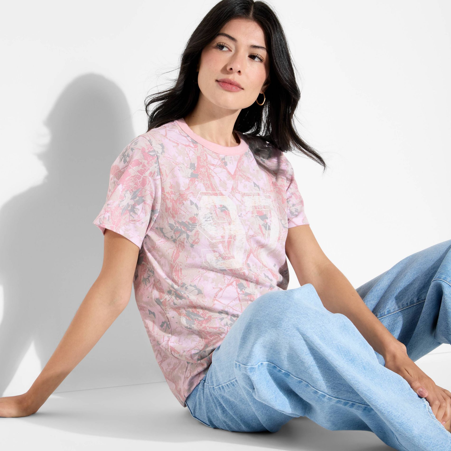 Women's Camo 97 Short Sleeve Graphic T-Shirt - Pink