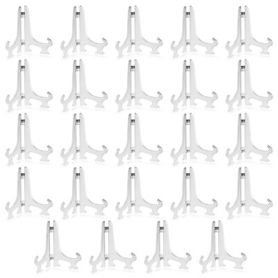 Clear Plastic Mini Easels for Photos and Cards, 4-Inch, 24 Pack
