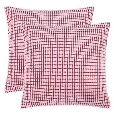 PiccoCasa Home Soft Corduroy Corn Striped Pillow Cases Covers with Zipper 2 Pcs