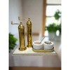 Classic Touch Marble Salt and Pepper Set with Gold Base and Spoons - 3 of 3