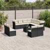 vidaXL Garden Sofa Set Black PE rattan Large Adjustable Feet - 2 of 4