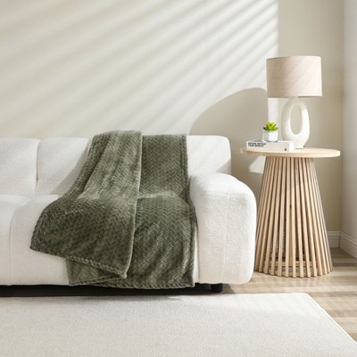 Kate Aurora Herringbone Shag Ultra Soft & Plush Accent Throw Blanket - 50 in. W x 60 in. L