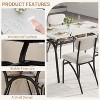 Dining Table Set for 4, with 4 Boucle Chairs and Storage Rack - 3 of 4