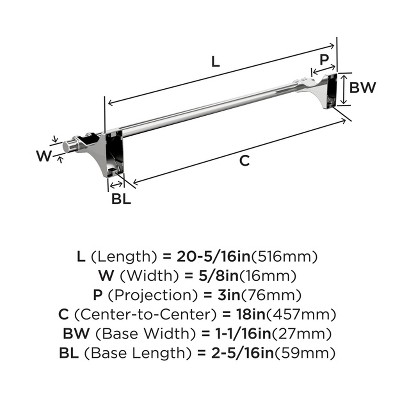Davenport Chrome 18 inch Wall Mounted Towel Bar