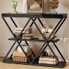 GOCAPTAIN 3-Tier Entryway Table, Industrial Console Sofa Table with Storage, Open Shelves, X-Shaped Metal Frame, Foyer Table for Entryway, Hallway - 2 of 4