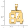Black Bow Jewelry 14k Yellow Gold, Athletic Collection Medium Polished Number 84 Pendant - 2 of 3