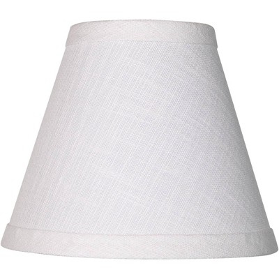Set of 6 White Linen Empire Lamp Shades