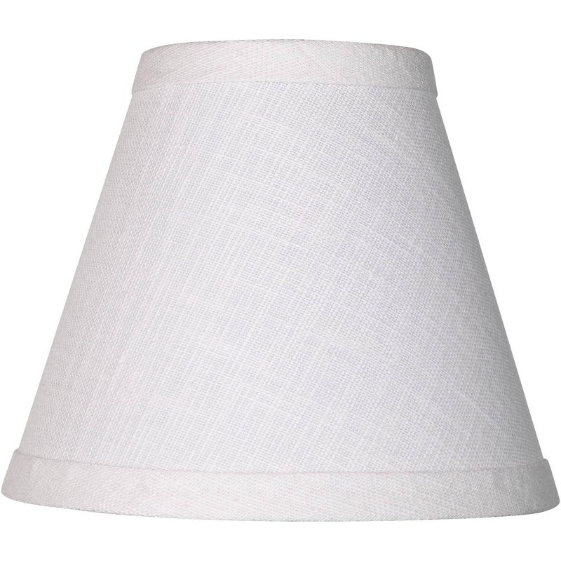 Springcrest Set of 6 Hardback Empire Lamp Shades White Linen Small 3" Top x 6" Bottom x 5" High Candelabra Clip-On Fitting, 4 of 8