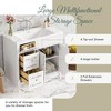 CAVINAS 36" Bathroom Vanity with/without Sink,Solid Wood&MDF Freestanding Storage Cabinet with 3 Drawers&2 Doors,300lbs Max - 4 of 4