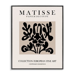 Stupell Industries Abstract Contemporary Black Floral Design Matisse Typography Framed Giclee Art - 1 of 4