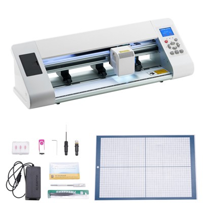 VEVOR Cutting Machine, Automatic Edge Detection Vinyl Cutter Machine with Design Software and Materials, Compatible with Multiple File Formats,White