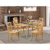 HomeStock 5-Pc Natural Oak Finish Solid Wood Top - Dining Room Set with Dropleaf - Seats 4 - 2 of 4