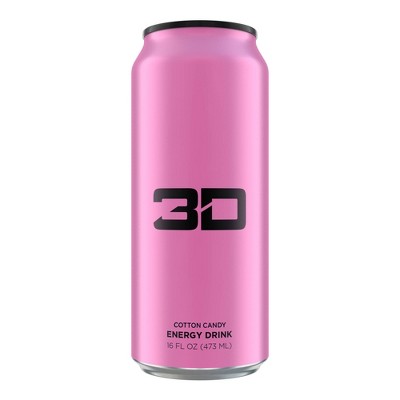 3D Cotton Candy Energy Drink - 16 fl oz Can