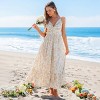 Women's Floral Print Chiffon Ruffled Hem Wedding Guest Maxi Dress - Cupshe - 4 of 4