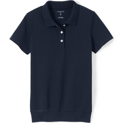 Lands' End School Uniform Men's Short Sleeve Banded Bottom Polo Shirt ...