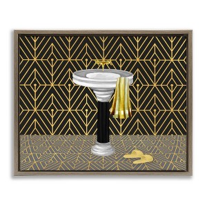 Stupell Industries Deco Style Glam Bathroom Floating Frame Canvas Art - 1 of 4