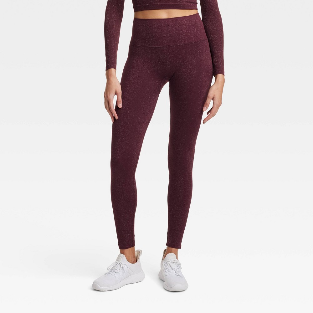 Women's Lurex Seamless High-Rise Leggings - All In Motion™ Plum Purple M