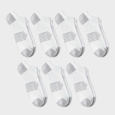 Men's Striped Arch  Socks 6+1pk - All in Motion™ White 6-12