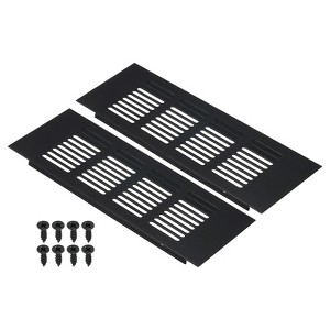 Unique Bargains Aluminum Rectangle with Mounting Screw Cabinet Air Vent Cover 2 Pcs - 1 of 4