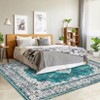 Area Rugs Washable Farmhouse Rug for Living Room Large Boho Vintage Distressed Floral Carpet Non Slip for Nursery - 3 of 4