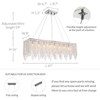 Siljoy Rectangle Chandeliers for Dining Room, 10 Lights Modern Linear Crystal Chandeliers, Pendant Lighting Fixture for Kitchen Island- L47 inch - 4 of 4