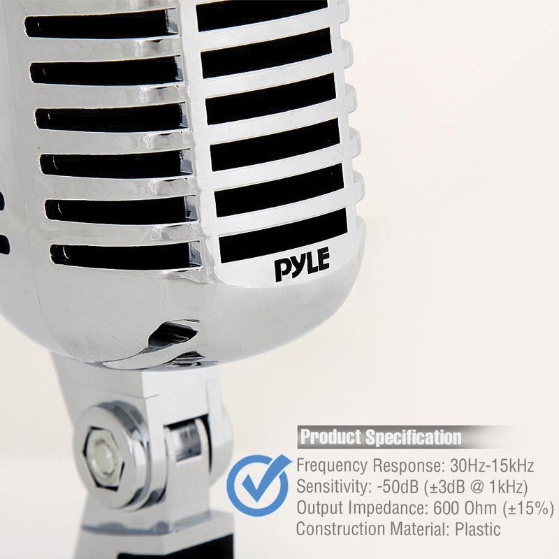 Pyle® Classic Retro Vintage-Style Dynamic Vocal Microphone, 5 of 9