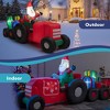 Costway 9 FT Long Christmas Inflatable Santa Claus Driving Tractor with Gifts Decoration - 3 of 4