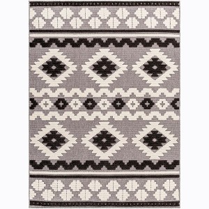 Mark & Day Cincinnati 5'x7'2" Rectangle Washable Woven Indoor Area Rugs Black - 1 of 4