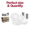 Smarty Had A Party White w/ Silver Blossom Rim Plastic Tableware Set - 60 Sets - 4 of 4