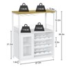 36 Inch Tall Bar Cabinet, Adjustable Shelves Wine Rack Table with Removable Wine Rack and Mesh Door - 2 of 4